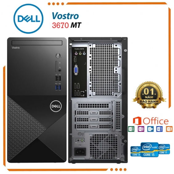 Máy Tính Dell Vostro 3670 MT Core i7 8700, Ram 16G, SSD 512G ( Wifi + Bluetooth )